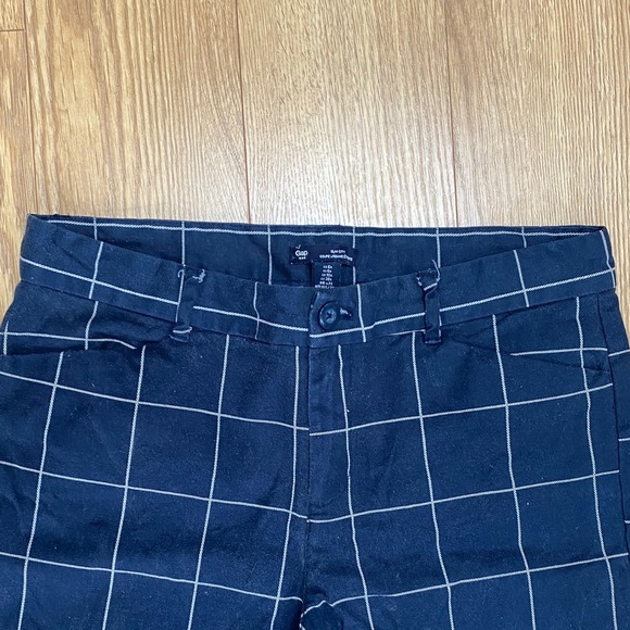 GAP Slim City Navy Check/Plaid Crop Pants - Picture 3 of 7